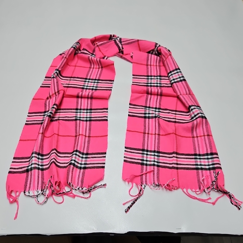 Pink Plaid Women's Scarf